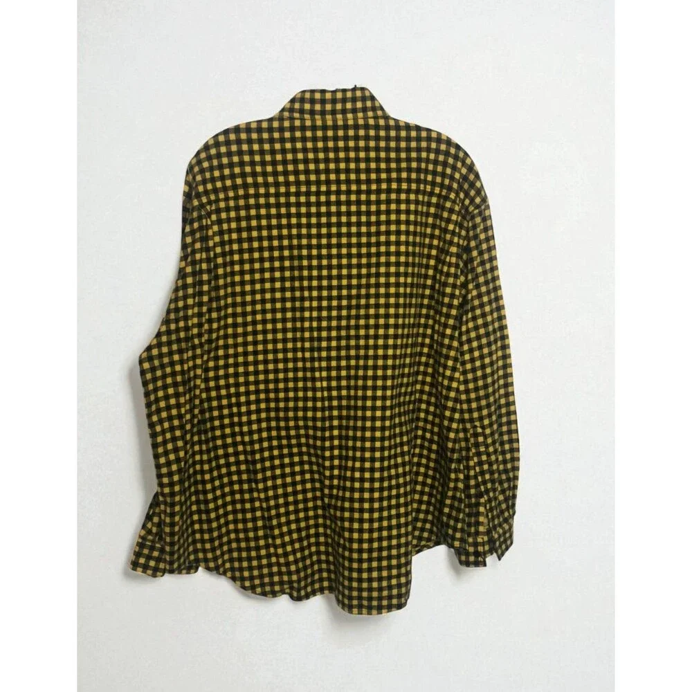 Vintage Indygo Kenar Yellow and Black Flannel Shirt Womens Free Size 100% Cotton